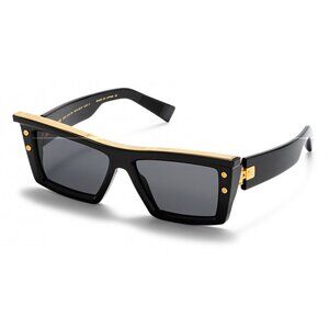 BALMAIN B-VII Black and gold Sunglasses Sleek Design Gold Accents